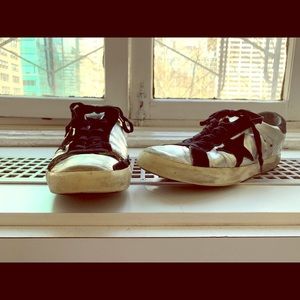 GOLDEN GOOSE SUPERSTAR SILVER SNEAKERS
